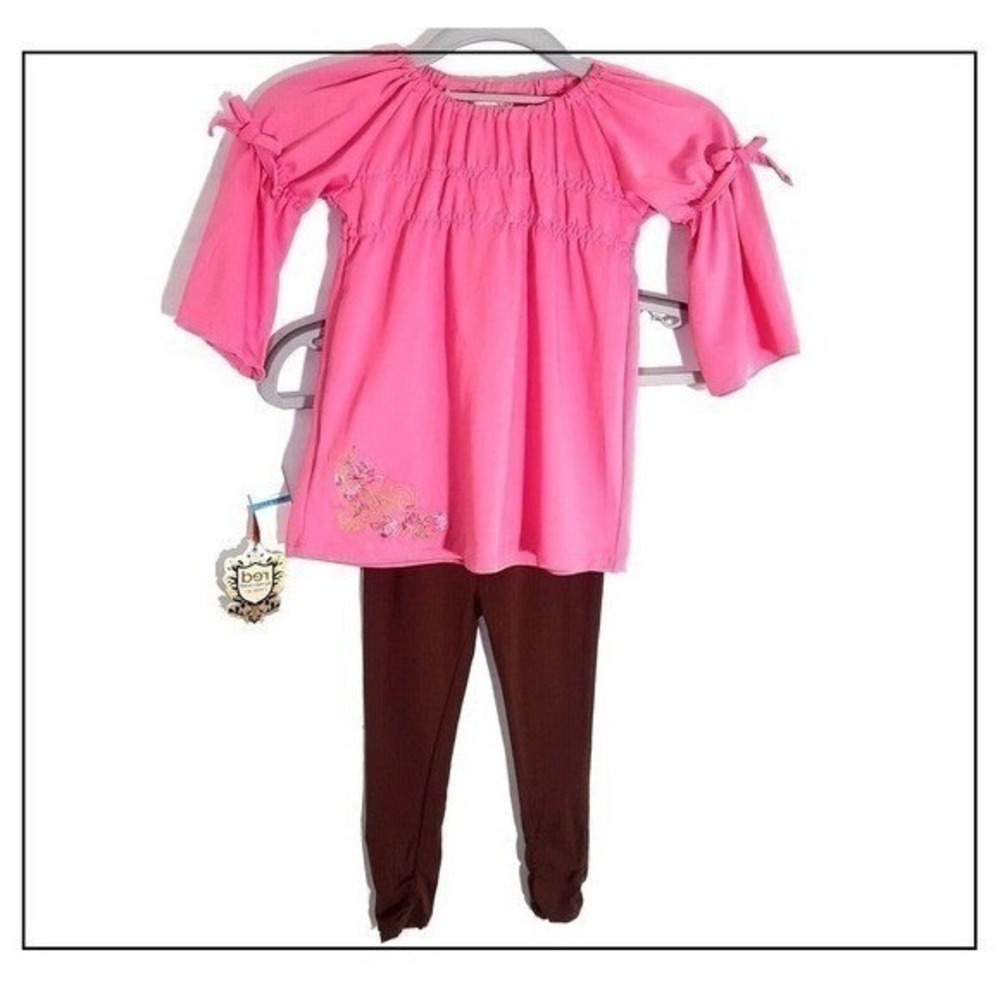 Marc Ecko Outfit Baby 24M Pink Y2K Playwear Two‎ Piece Stretch Legging Tunic Set